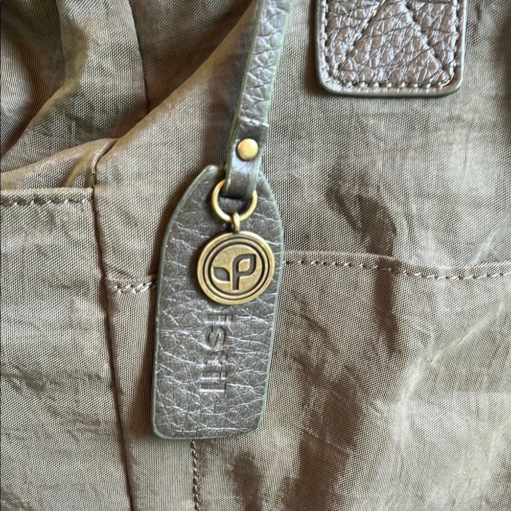 PISTIL Olive Green Shoulder Bag with Leather Handles - Picture 3 of 17